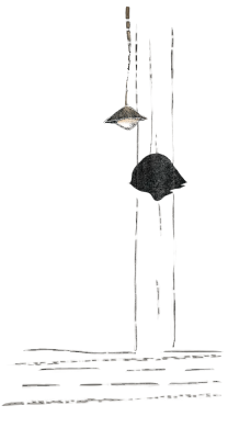 an illustration of two hanging lamps Artwork: Haytham Al-Sayegh