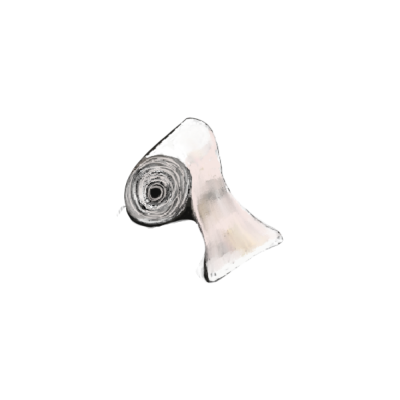 An illustration of a roll of toilet paper. Artwork: Haytham Al-Sayegh